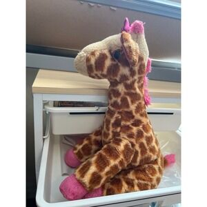 Aurora World Girlz Nation Giraffe Plush Pink Bow Sparkle Hooves Brown Tan 2016